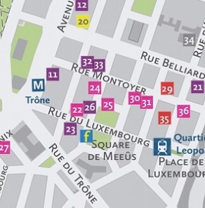 Lobbystadtführung - Fleishmann-Hillard Lobbyplanet-Stadtplan mit Fleishman-Hillard in der Mitte