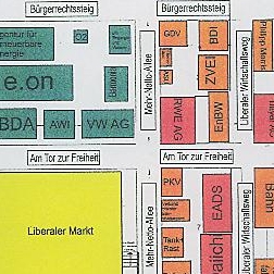 Ausschnitt Lageplan beim FDP Bundesparteitag 2009; Vollansicht mit Klick aufs Bild