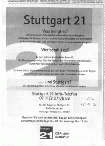 Anzeige Stuttgart21, Stuttgarter Zeitung vom 6.11.1996