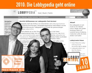 2010 Lobbypedia (oder 2012 Grimme Award)