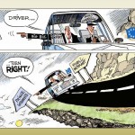 Titelcartoon der Studie: Fahrer, bieg rechts ab!