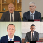 CEOs von Amazon, Apple, Facebook und Google bei Kongress-Anhörung, Juli 2020