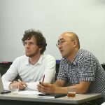 Max Bank von LobbyControl beim Vortrag zu JEFTA in Tokio in den Räumlichkeiten unserer Bündnispartner vom Pacific Asia Resource Center (PARC).