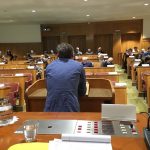 Das Bild zeigt den Saal im slowenischen Parlament, in dem unsere Veranstaltung stattgefunden hat.