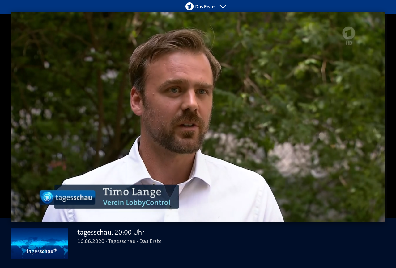 Screenshot Timo Lange in der Tagesschau