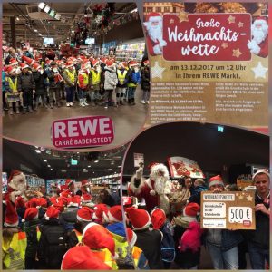 Weihnachtswette: REWE-Markt wirbt mit Zweitklässlern